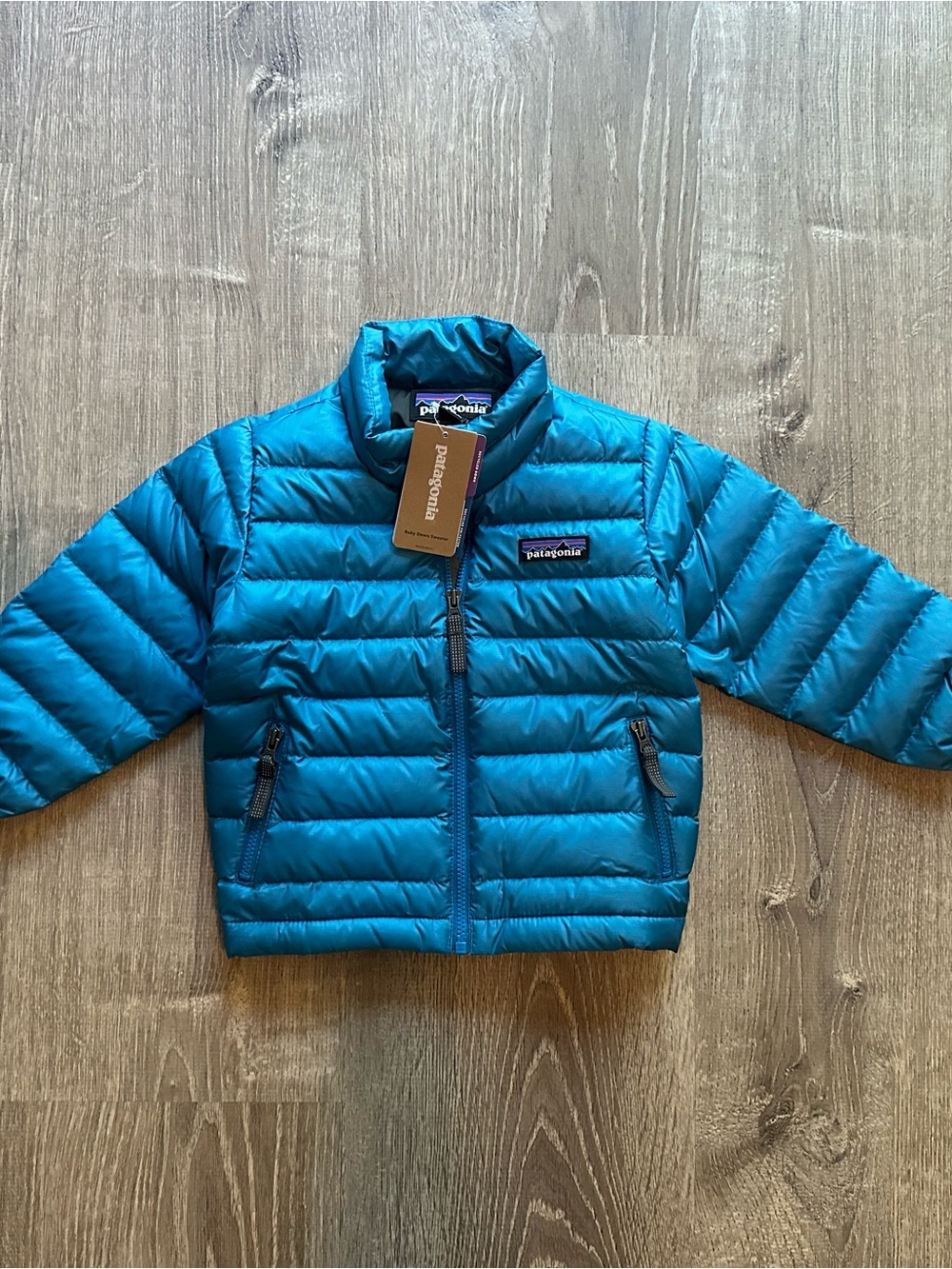 New! Patagonia Baby Boy Blue 6-12 Months Down Sweater Puffer Jacket
